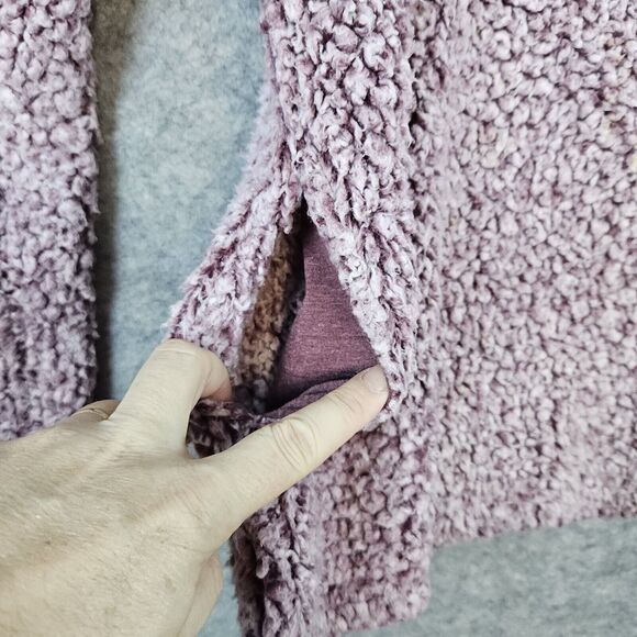 Dylan Women's Mottled Pink Size S Quarter‎ Zip Sherpa/Fleece Faux Fur Pullover - Picture 3 of 16